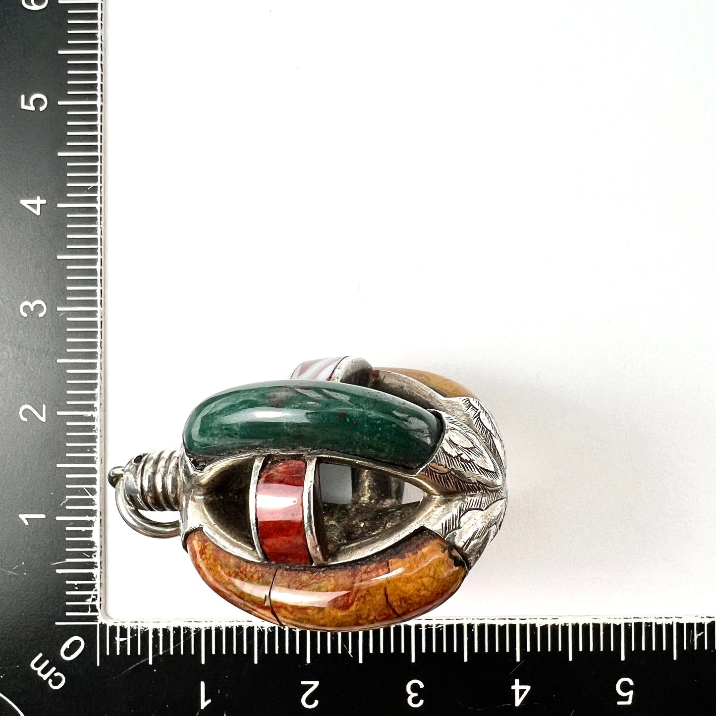 Scottish Victorian Agate Silver Cage Pendant