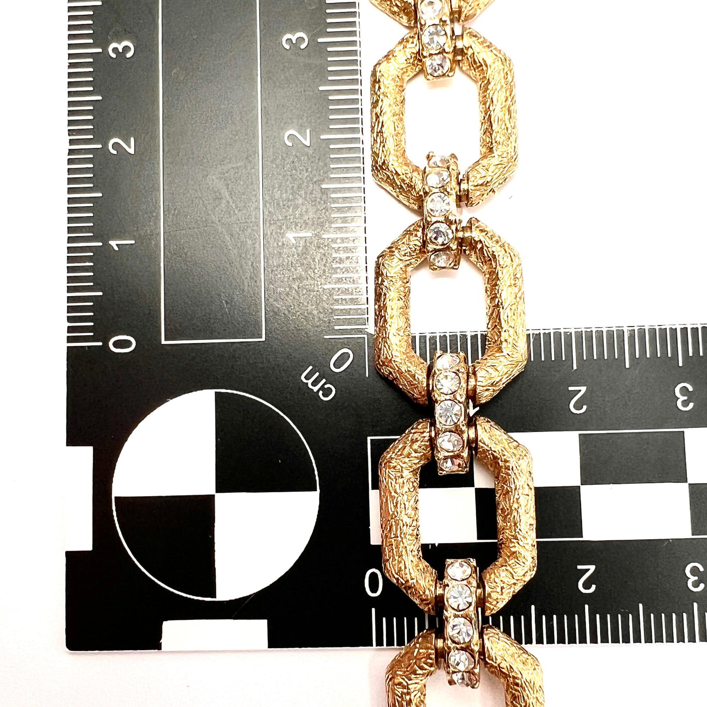 Vintage Attwood & Sawyer Gold Plated Swarovski Crystal Link Bracelet