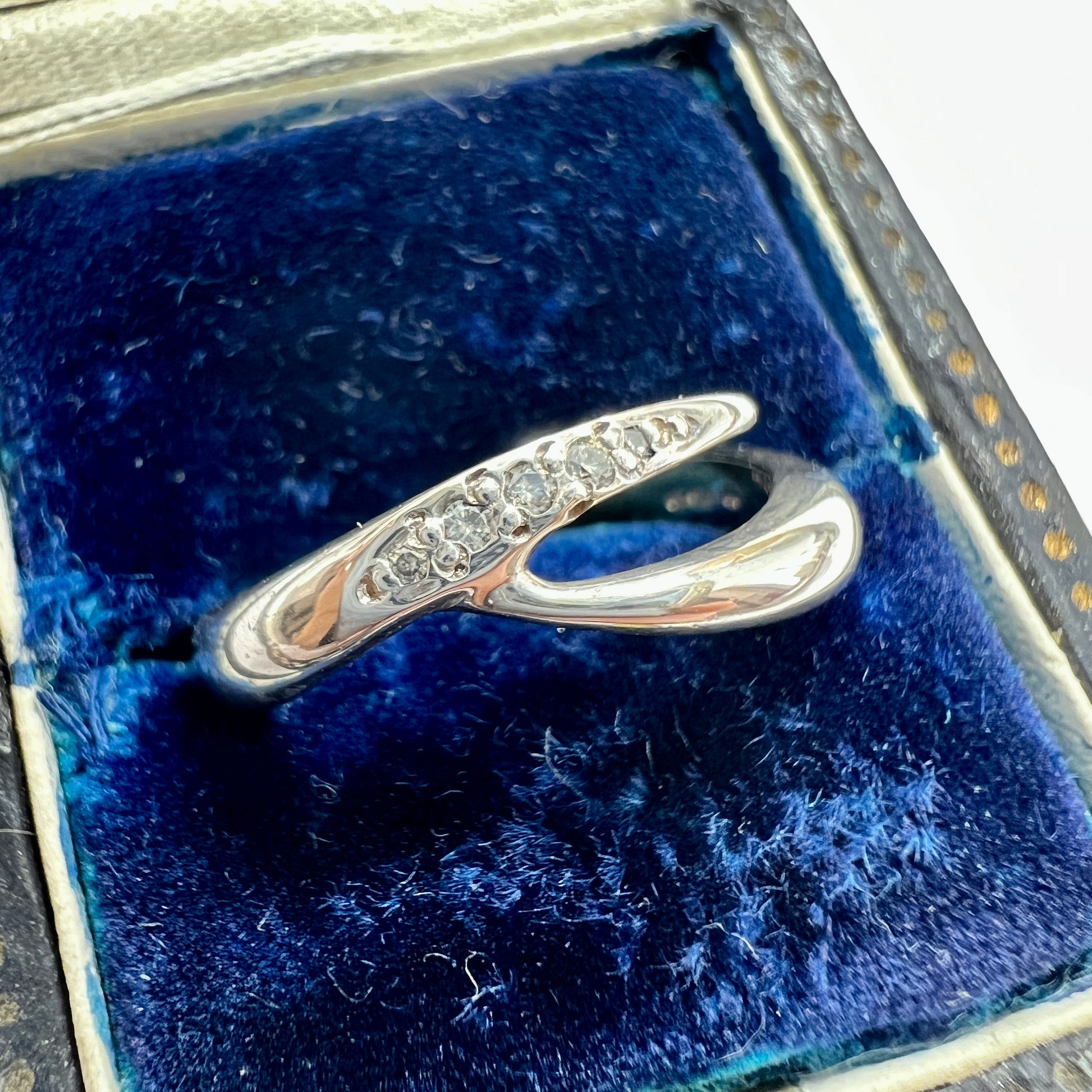 Vintage Five Stone Diamond and Sterling Silver Ring