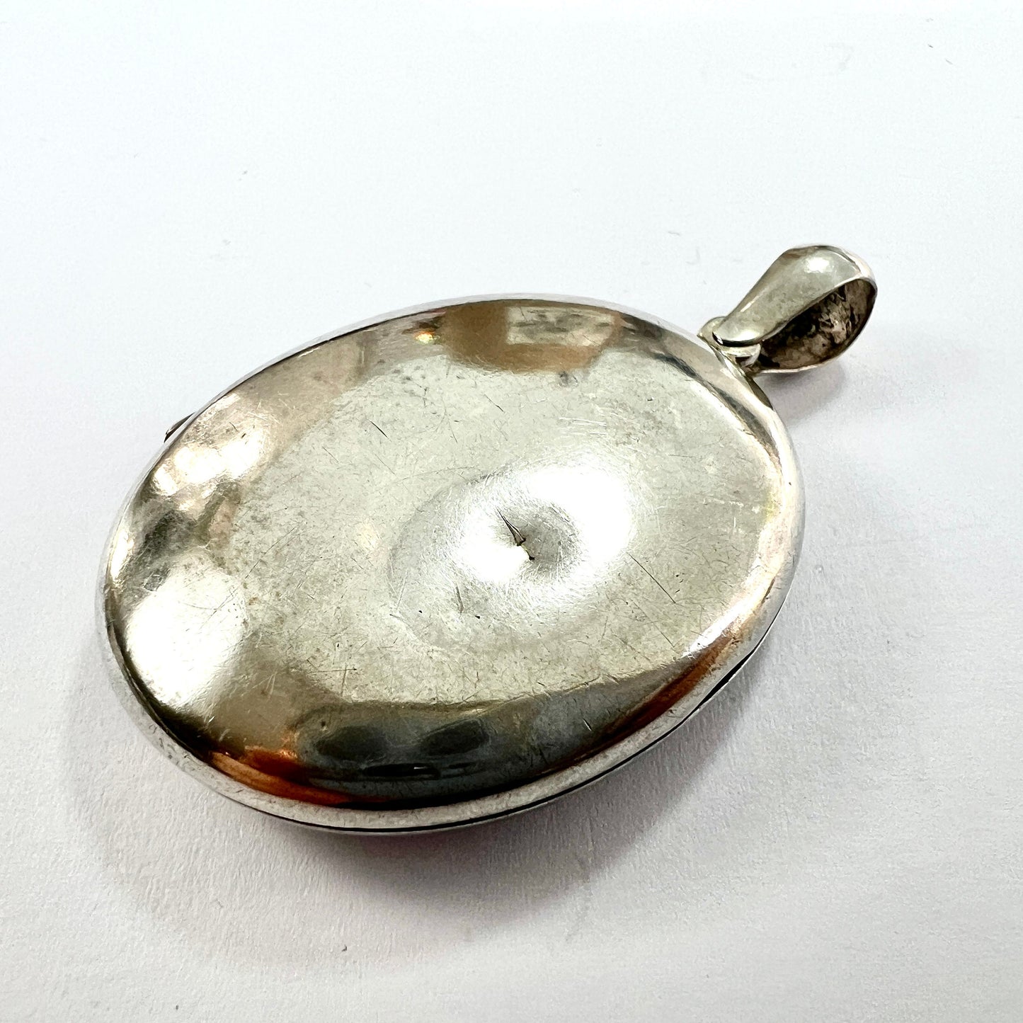 Antique Victorian Sterling Silver Bird Locket Pendant