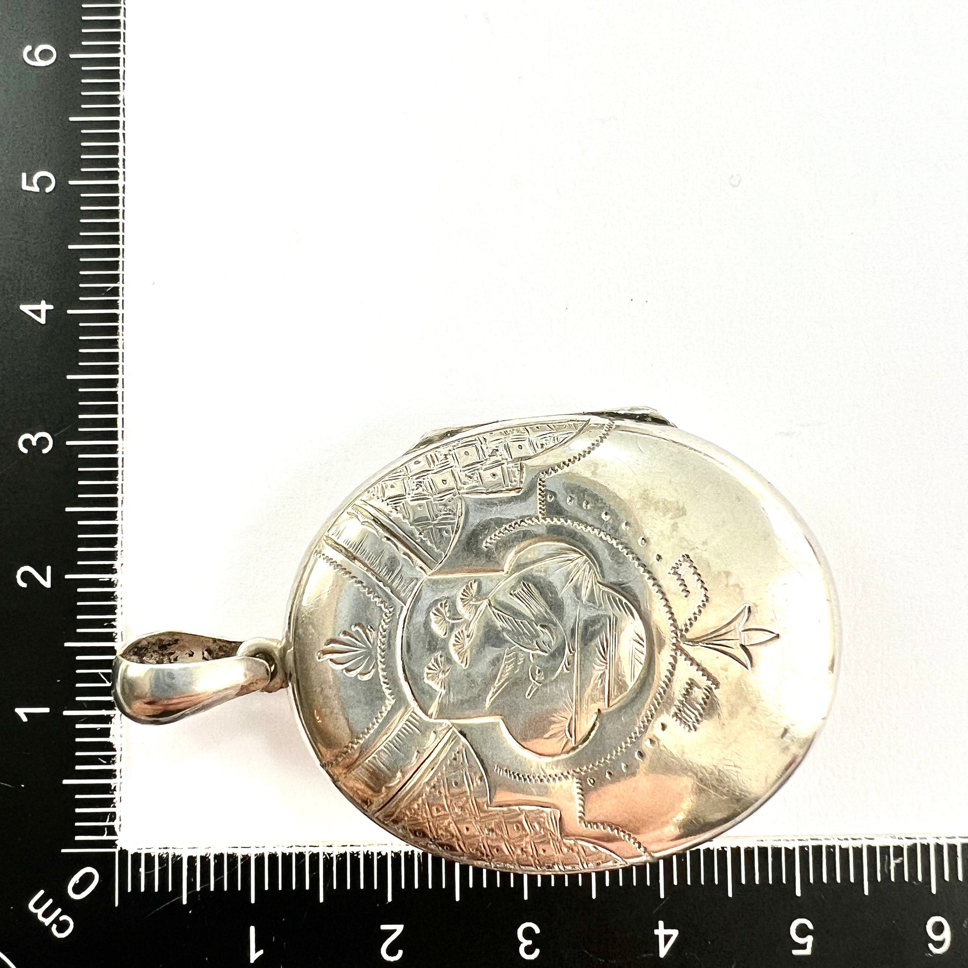 Antique Victorian Sterling Silver Bird Locket Pendant