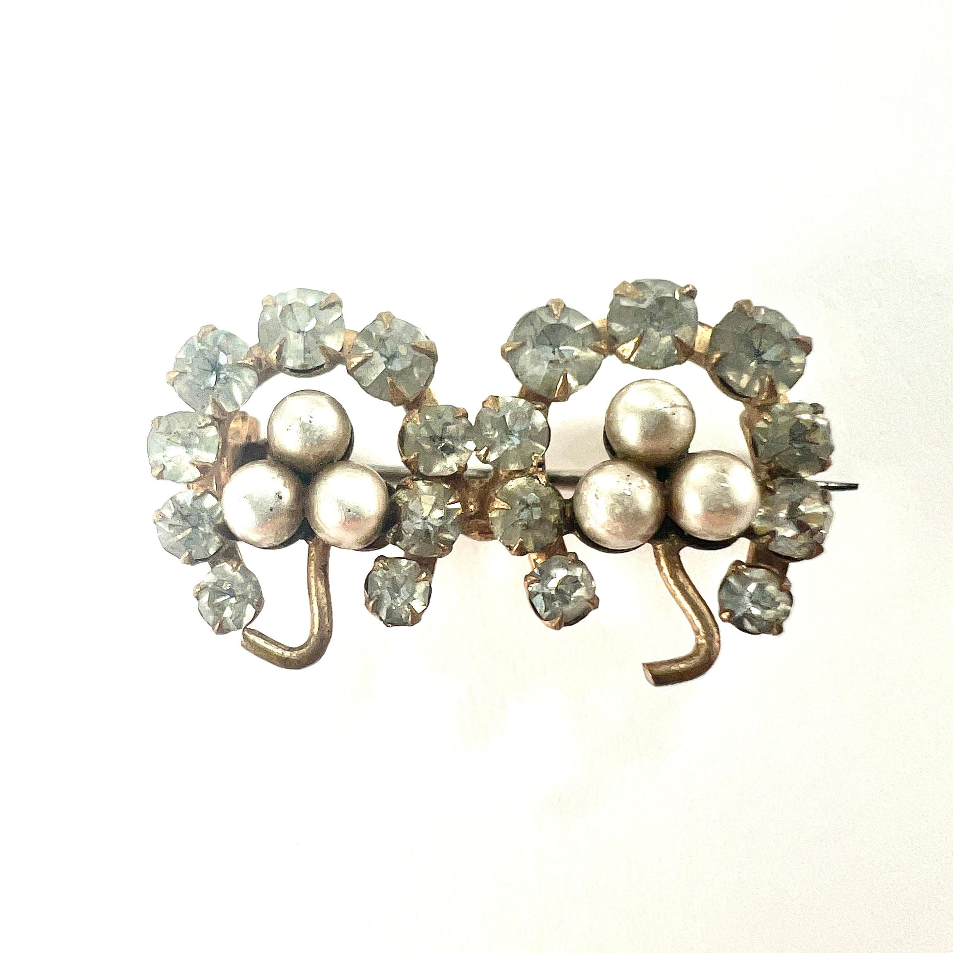 Antique Victorian Paste Double Lucky Horseshoe Brooch