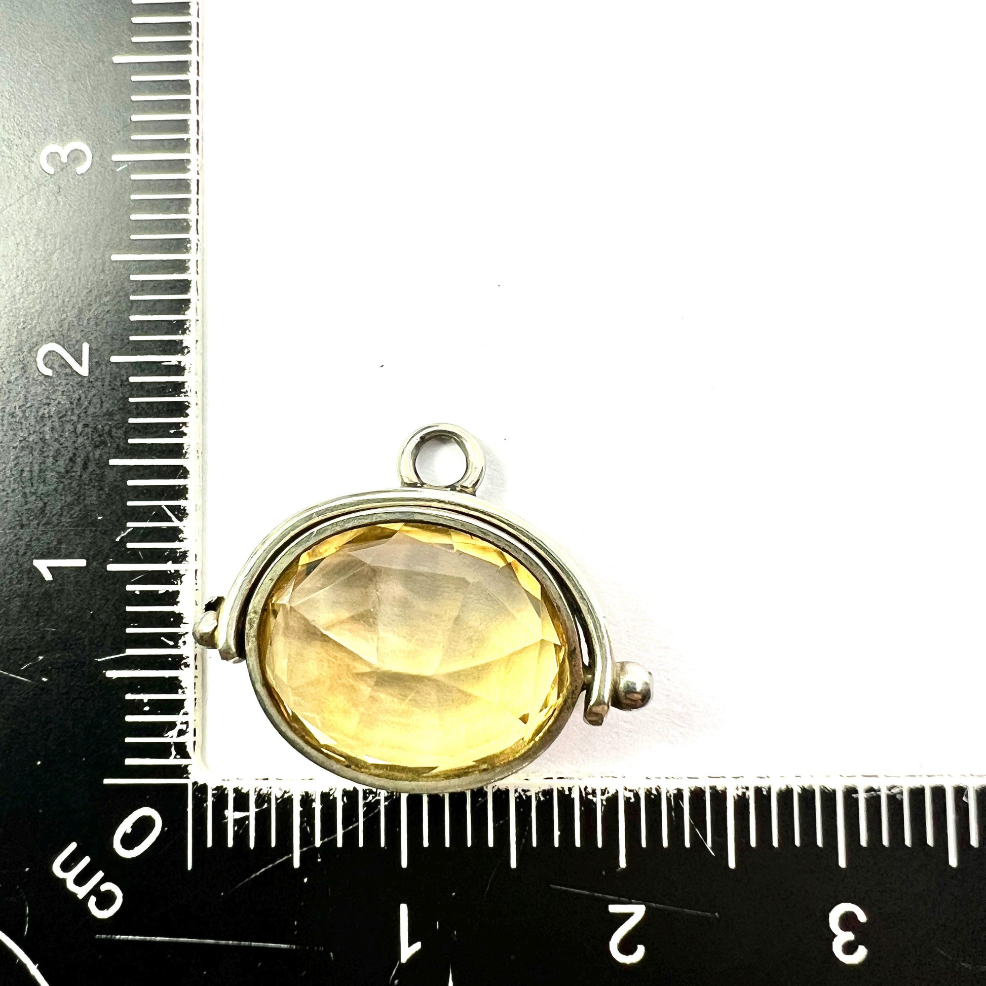 Small Antique Victorian Citrine Spinning Pendant Watch Fob Charm