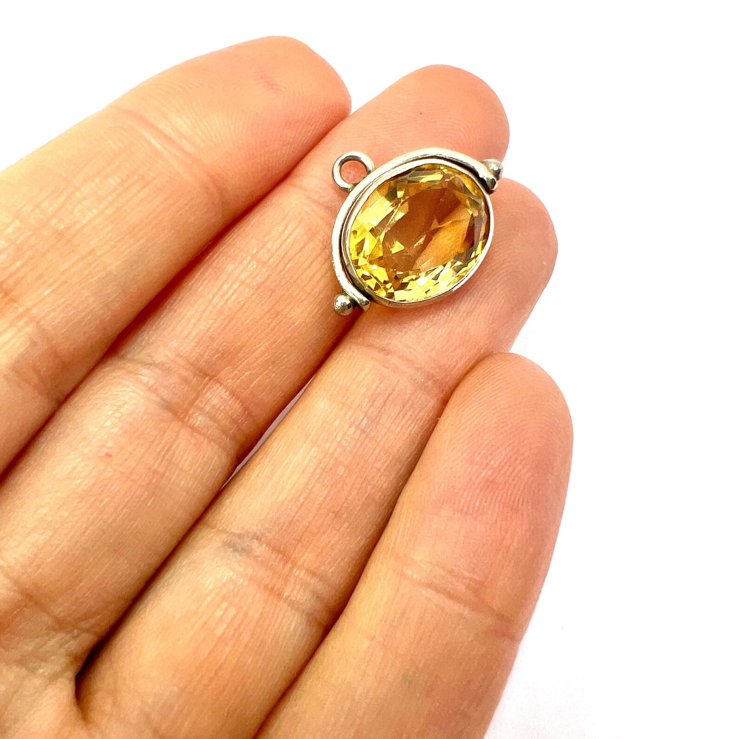 Small Antique Victorian Citrine Spinning Pendant Watch Fob Charm